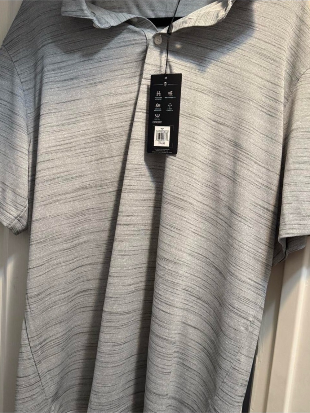Walter Hagen Heathered Light Gray Polo Shirt